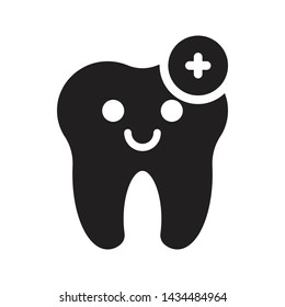 add teeth glyph flat vector icon