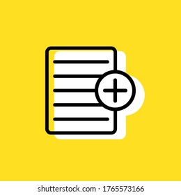 Add text file plus simple vector icon illustration