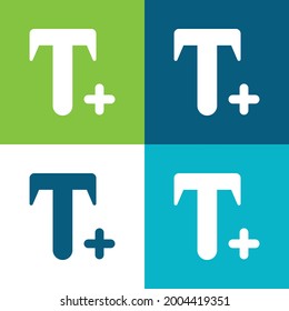 Añadir texto plano cuatro colores conjunto de iconos mínimo