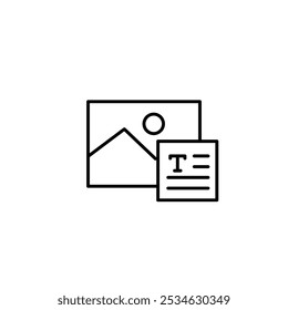 add text to image thin outline icon vector design good for web or mobile app