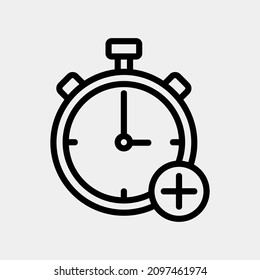 Add time icon vector illustration in line style about calendar and date, use for website mobile app presentation