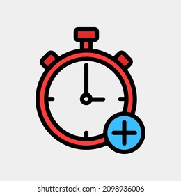 Add time icon vector illustration in filled line style about calendar and date, use for website mobile app presentation
