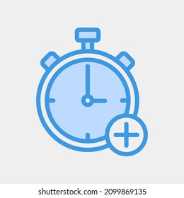 Add time icon vector illustration in blue style about calendar and date, use for website mobile app presentation