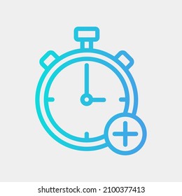 Add time icon vector illustration in gradient style about calendar and date, use for website mobile app presentation