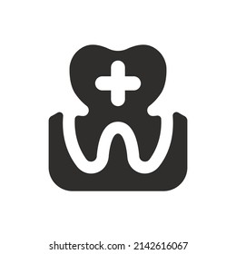Add tooth icon on white background