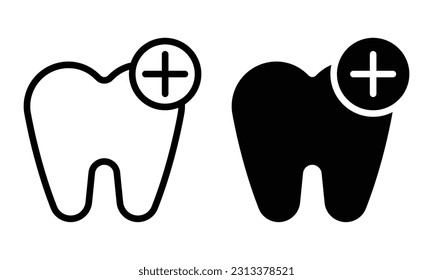 Add tooth icon with outline and glyph style.