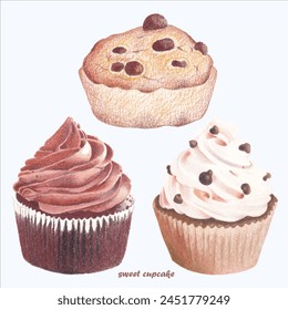 Add a touch of charm to your bakery project with this cute watercolor bakery illustration! Perfect for menus, logos and more.