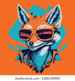 Add a touch of coolness to your designs with this suave fox wearing  sunglasses. The perfect image for adding a touch of personality to your branding, social media posts, or any creative project.