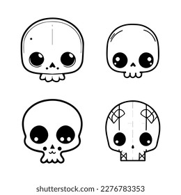 Add a touch of cute creepiness to your project with our cute kawaii skull head logo collection! Hand-drawn with love, these illustrations are sure to add a unique and playful twist
