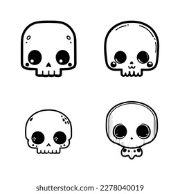 Add a touch of cute creepiness to your project with our cute kawaii skull head logo collection. Hand drawn with love, these illustrations are sure to add a unique and playful twist