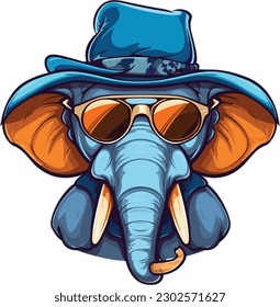 Add a touch of cuteness to your digital world today with our Cute Elephant Wearing Sunglasses illustration!