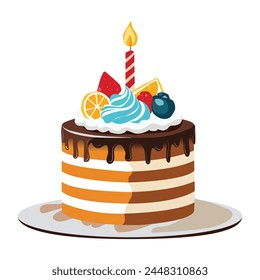 Add a touch of delicious realism to your designs with our editable vector cake clipart, ideal for weddings or birthdays. Perfect for both print and digital projects