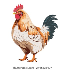 Add a touch of farm charm to your designs with our lifelike chicken vector art! Perfect for print and digital creations, this realistic illustration brings rural elegance to any project