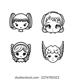 Add a touch of heavenly cuteness to your project with our cute kawaii angel head logo collection! Hand-drawn with love, these illustrations are sure to bring a sense of playfulness and purity