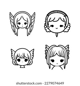 Add a touch of heavenly cuteness to your project with our cute kawaii angel head logo collection. Hand drawn with love, these illustrations are sure to bring a sense of playfulness and purity