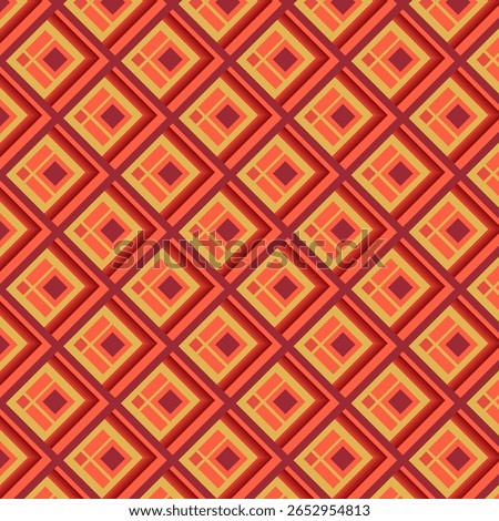 Add a touch of modern flair to your projects with this eye-catching geometric pattern. Its bold color palette and intricate design are sure to impress.