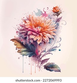 Add a touch of natural beauty to your designs with this stunning watercolor flower illustration. Featuring lifelike blooms in a variety of colors, it is perfect for invitations, greeting cards, poster