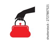 Add a touch of sophistication to your designs with this high-quality Hand Holding Red Purse Vector. Featuring a sleek silhouette of a hand elegantly carrying a stylish red handbag, this graphic perfectly captures the essence of modern fashion, luxury, and retail therapy. It is an essential asset for boutique branding, fashion blogs, shopping advertisements, and lifestyle content.