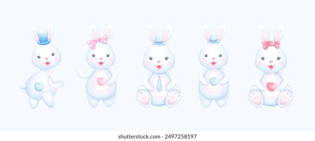 Add a touch of springtime charm to your project with this cute watercolor bunny illustration! Perfect for invitations, cards and more.