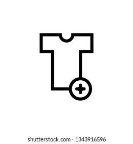 Add t-shirt button icon. Shopping sign