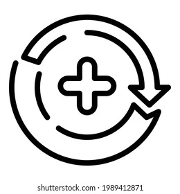 Icono de actualización. Esquema Añadir icono de vector de actualización para el diseño web aislado en fondo blanco