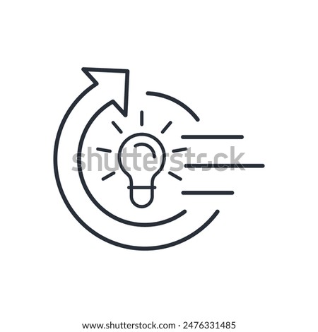 Add, use new things. Active development. Vector linear icon isolated on white background.