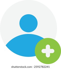 Add User Add Account Icon Vector FLat Illustration