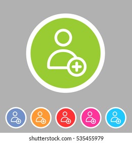 add user avatar icon flat web sign symbol logo label set