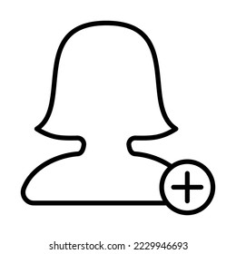 Añadir usuario , Avatar Plus Sign , Woman Icon Logo Diseño Plantilla Vector Signo De Ilustración Y Píxeles De Símbolo Perfecto