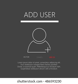 Add user button web icon flat design