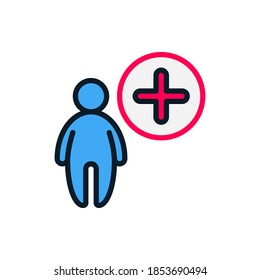 Add user filled outline icons. Vector illustration. Editable stroke. Isolated icon suitable for web, infographics, interface and apps.