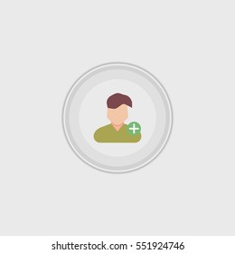 Add user flat icon illustration isolated vector sign symbol