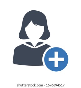 Add user flat vector icon