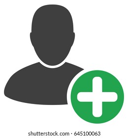 Add User flat vector pictograph. An isolated illustration on a white background.