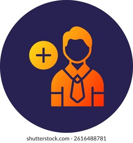 Add User Glyph Circle Gradient Icon