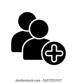 Add User glyph, mini illustration icon. use for modern concept, print, UI, UX kit, web and app development. Vector related to account management, ecommerce, banking and finance.