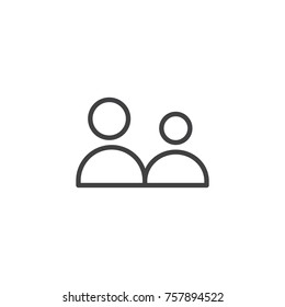 Add user group line icon, outline vector sign, linear style pictogram isolated on white. Friends, team people symbol, logo illustration. Editable stroke