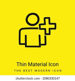 Añadir contorno de dibujo manual de usuario icono de material amarillo brillante mínimo