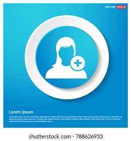 Add user icon Abstract Blue Web Sticker Button
