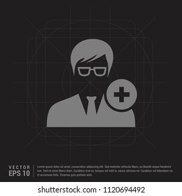 Add User Icon - Black Creative Background - Free vector icon