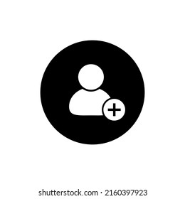 Add user icon in black round