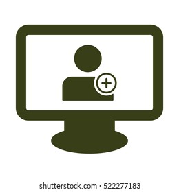 add user Icon, flat design style