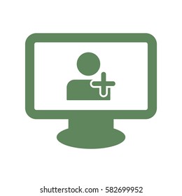 add user Icon, flat design style