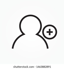 add User Icon in flat style isolated on white background. User silhouette symbol for your web site design, logo, app, UI. Vector illustration, EPS10