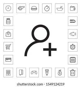 Add user icon illustration isolated vector sign symbol