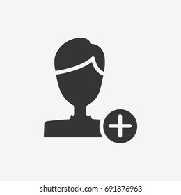 Add user icon illustration isolated vector sign symbol