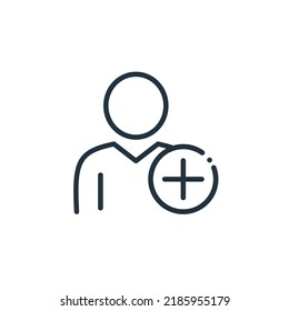 Add user icon isolated on a white background. Add friendship symbol for web and mobile apps.