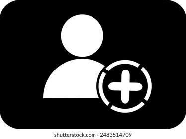 Ein Benutzersymbol auf einem schwarzen Hintergrund hinzufügen. Trendiges und modernes Benutzersymbol hinzufügen Benutzersymbol für Web und App hinzufügen