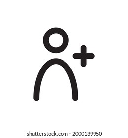add user icon or logo vector illustration of isolated sign symbol, vector illustration with high quality black outline.