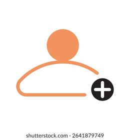 Add user icon. Add member icon. Add avatar icon isolated on white background icon vector